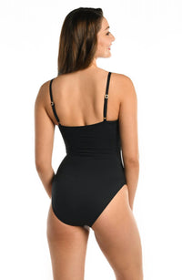 La Blanca - Island Goddess Asymmetrical Twist One Piece Swimsuit