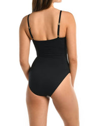 La Blanca - Island Goddess Asymmetrical Twist One Piece Swimsuit