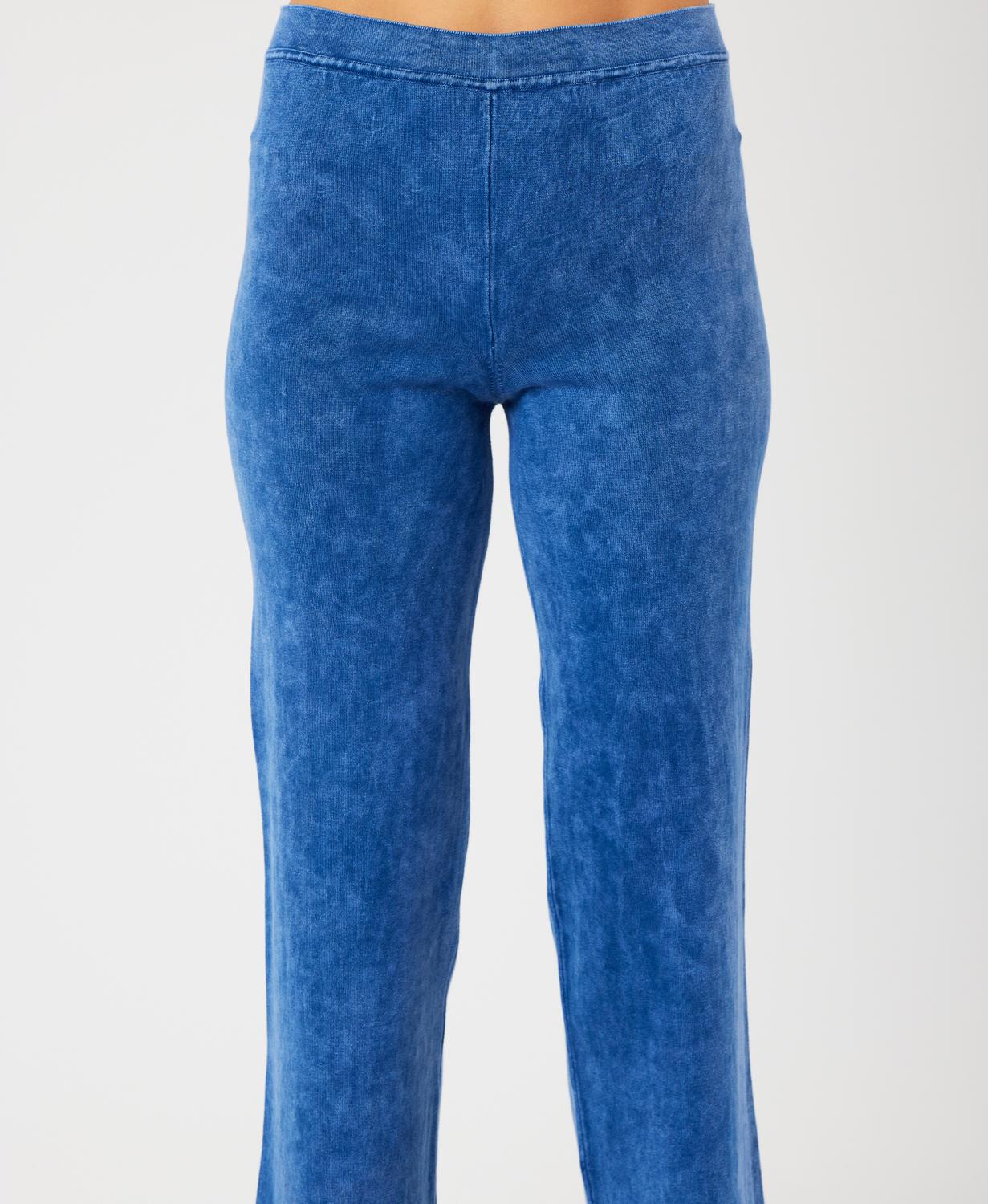 Angel Apparel Wide Leg Lounge Pants in denim - women's pants