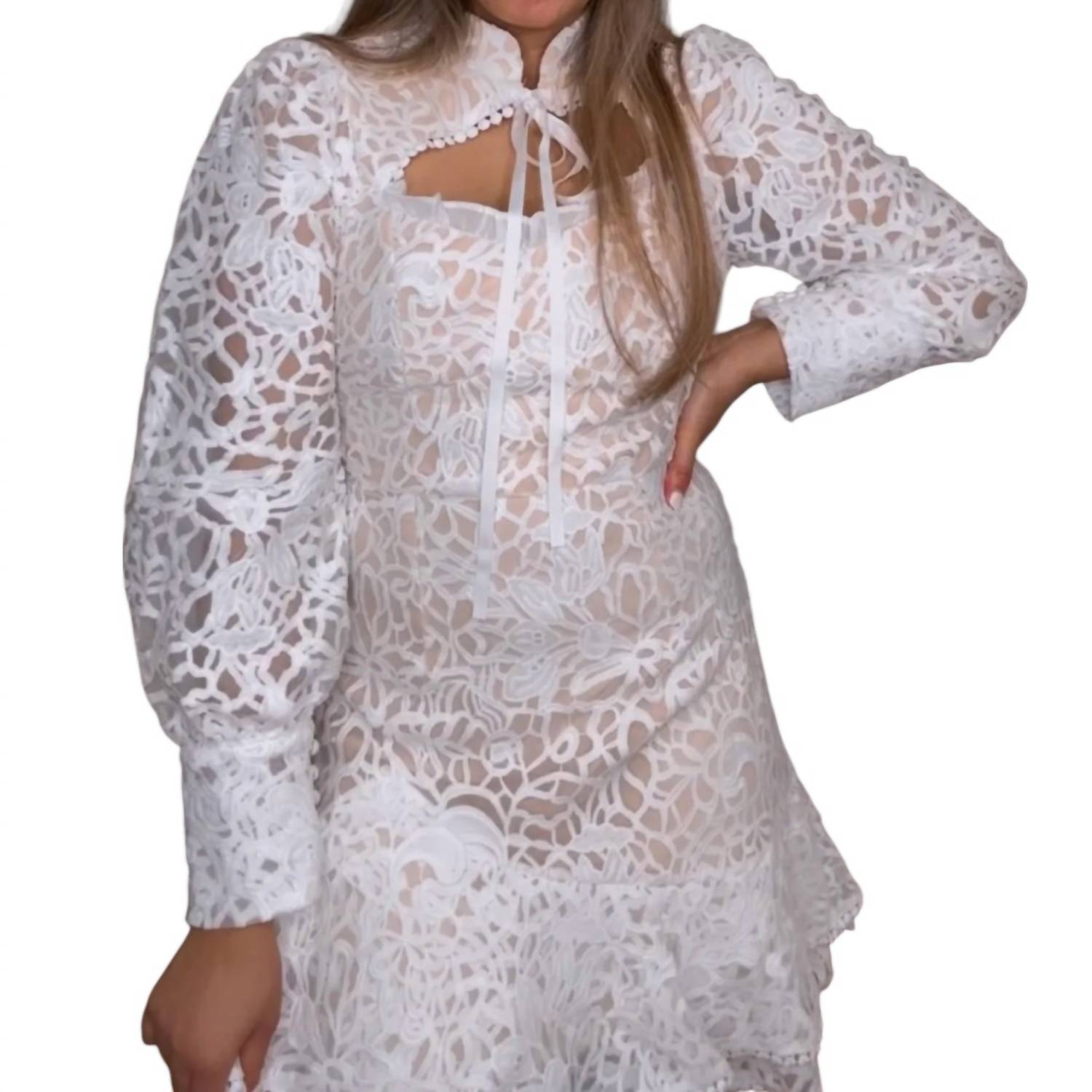 Beulahstyle - Long-sleeve Lace Dress