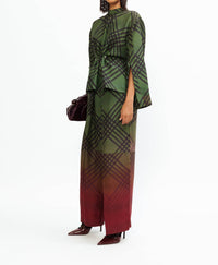 LOVEBIRDS Plaid Top in hunter green tartan - women's blouse - detail view