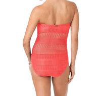 Anne Cole - Lace Crochet Bandeau One Piece Swimsuit