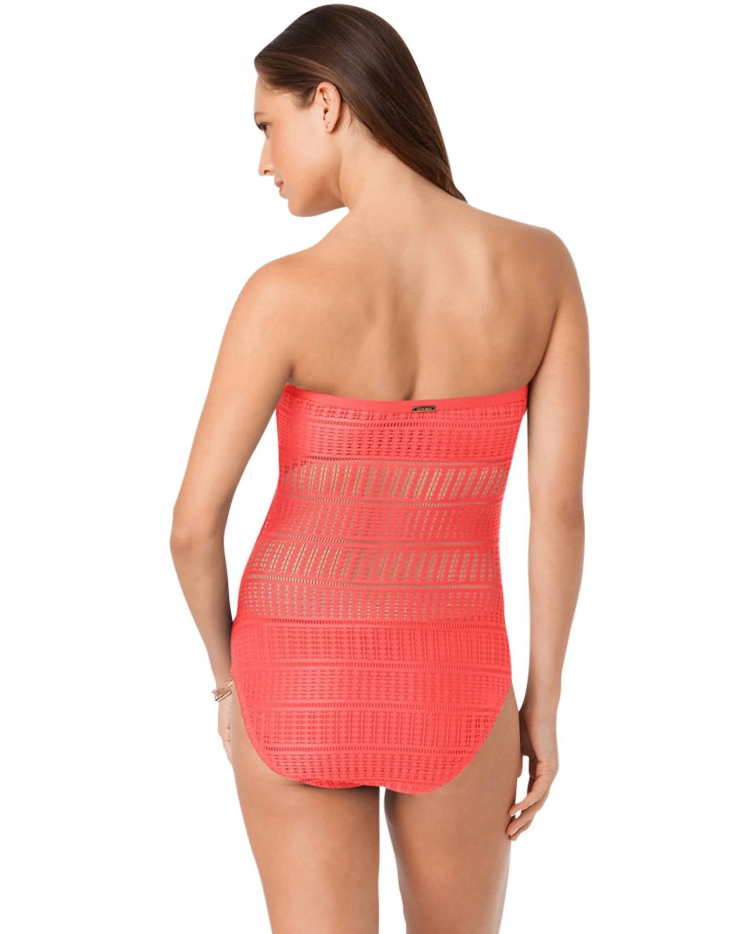 Anne Cole - Lace Crochet Bandeau One Piece Swimsuit