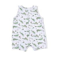 Angel Dear - Kids Crayon Alligators Bamboo Sleeveless Shortie Romper