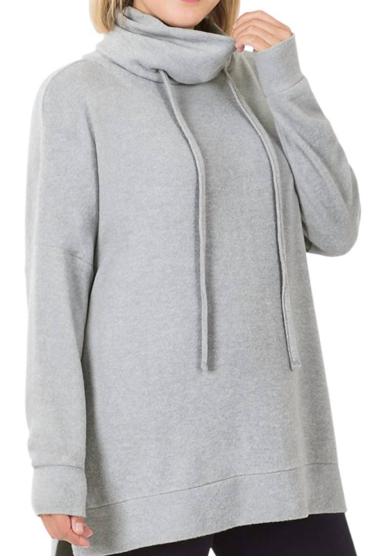 Zenana - Brushed Melange Funnel Neck Sweater