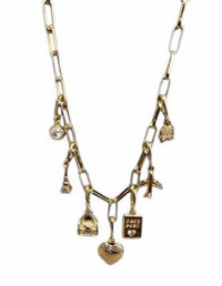 Iishii - Women's Paper Clip Chain Charm Necklace