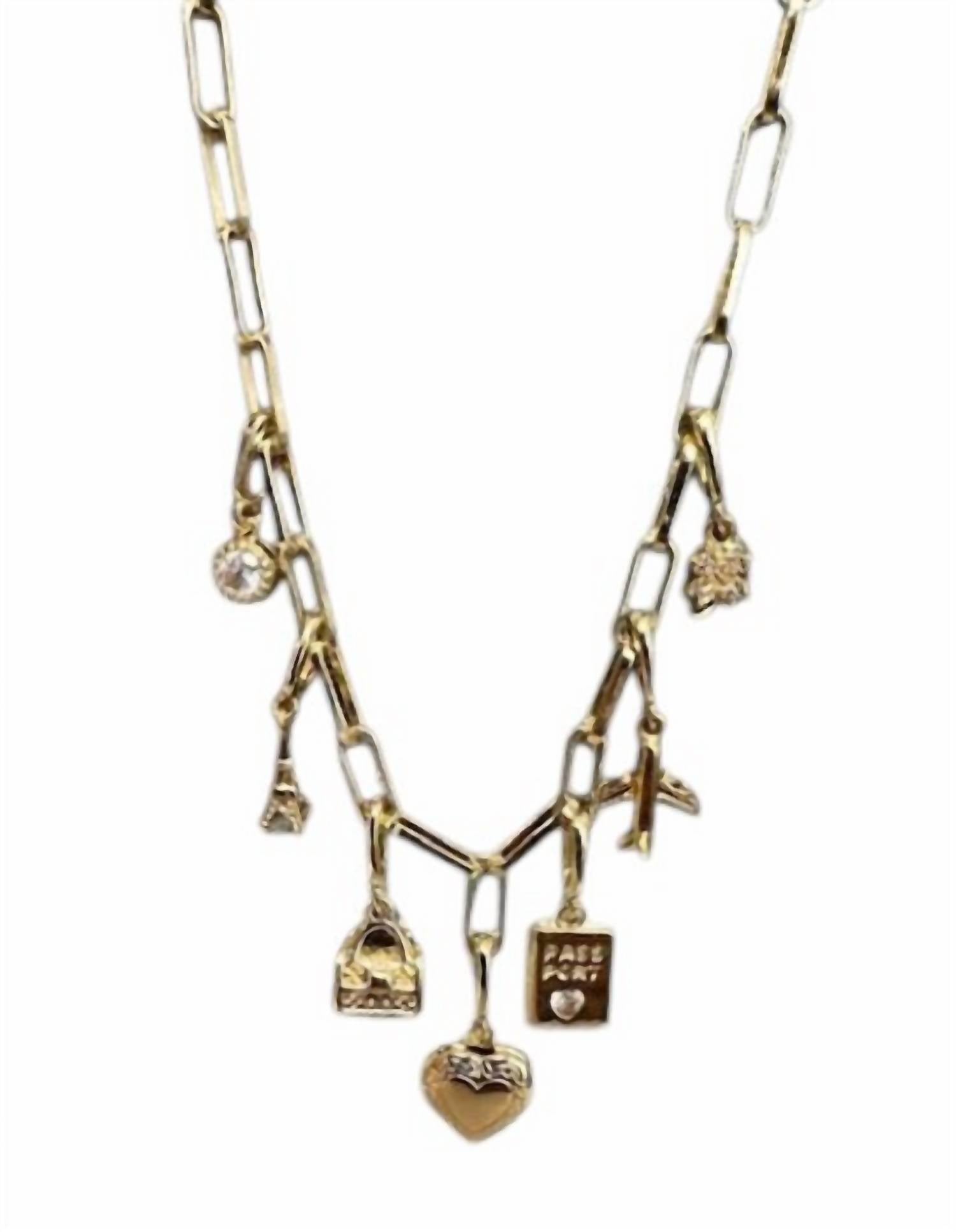 Iishii - Women's Paper Clip Chain Charm Necklace