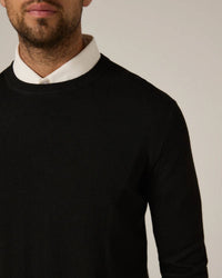 7Diamonds Alcott Crewneck Sweater Top in black - men's sweater - alternate view
