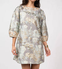 Ivy Jane - Jacquard Button Neck Mini Dress