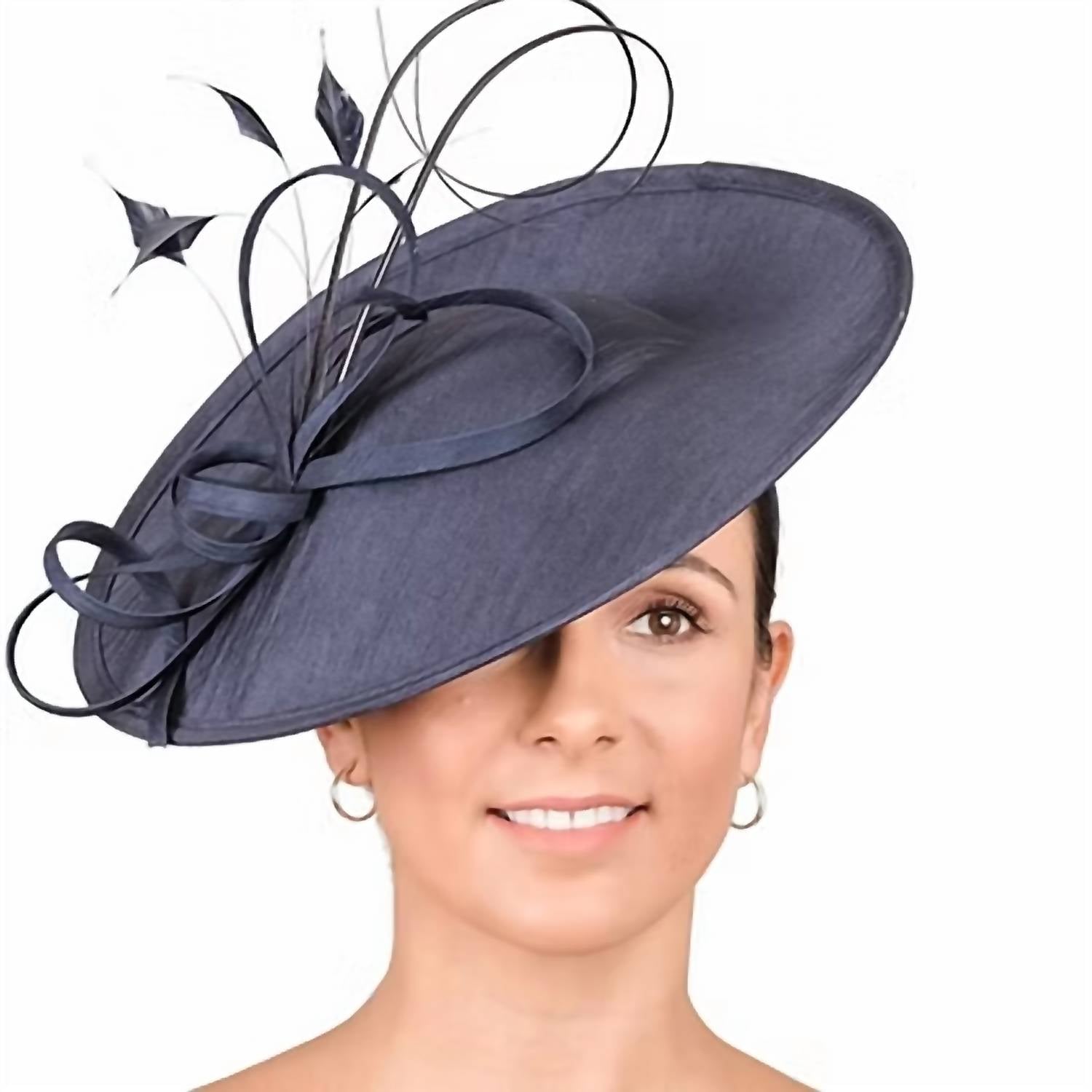 Sinamay - Women's Disc Hatinator With Twists And Feathers