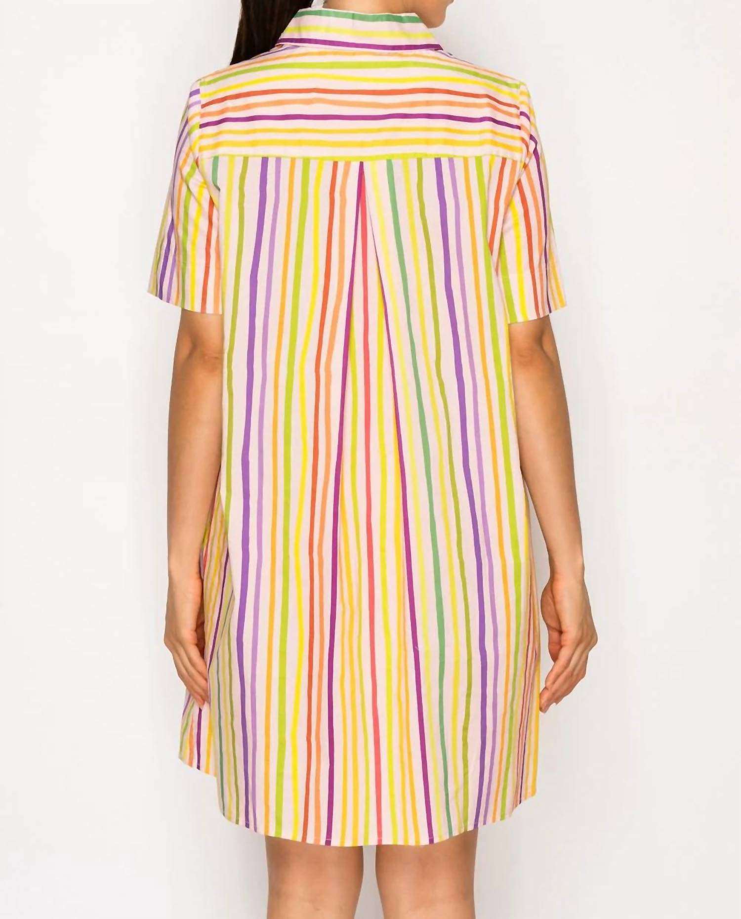 Meet Me In Santorini - Paralia Stripes Shirt Dress