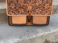 Western Linens - Tooled Longhorn Leather Briefcase
