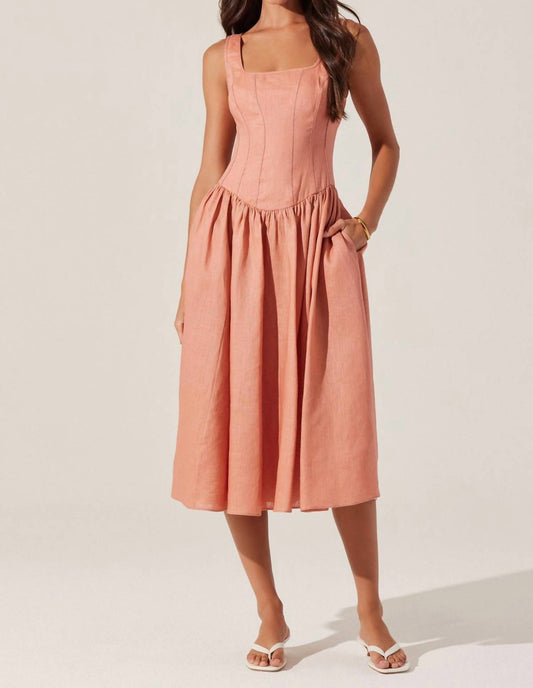 Astr - Thierry Linen Midi Dress
