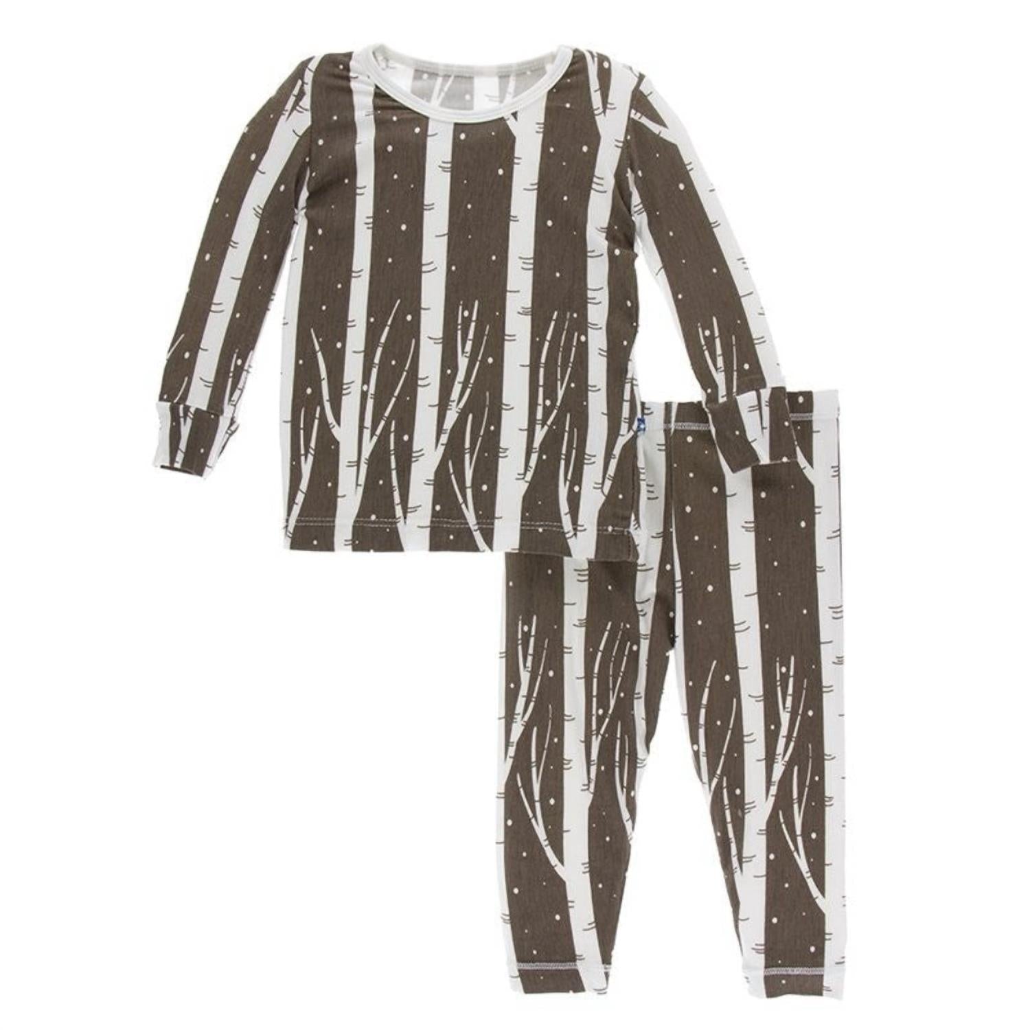 Kickee - Kids' Bamboo Print Long Sleeve Pajama Set