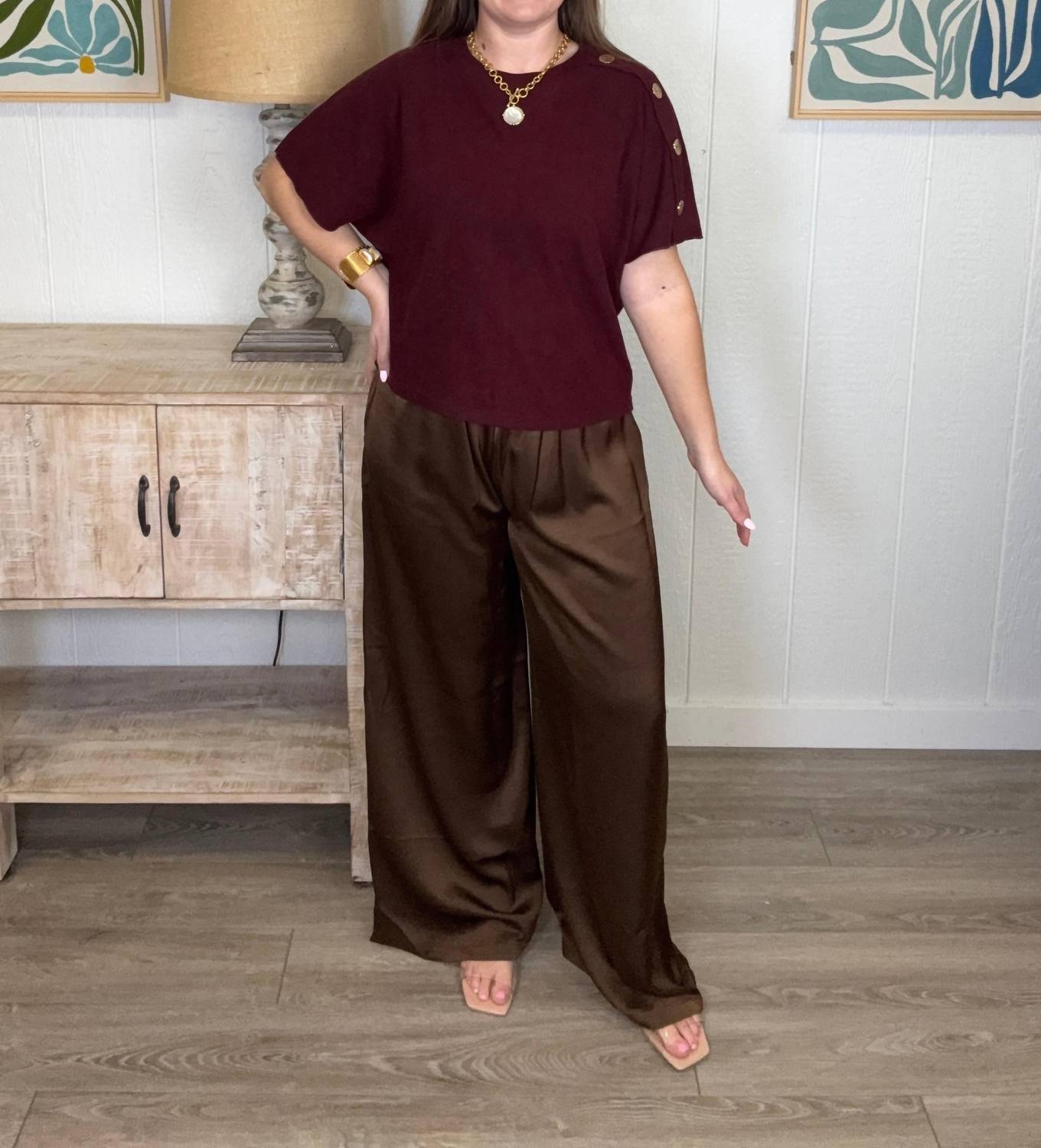Glam - Wide Leg Silk Pants
