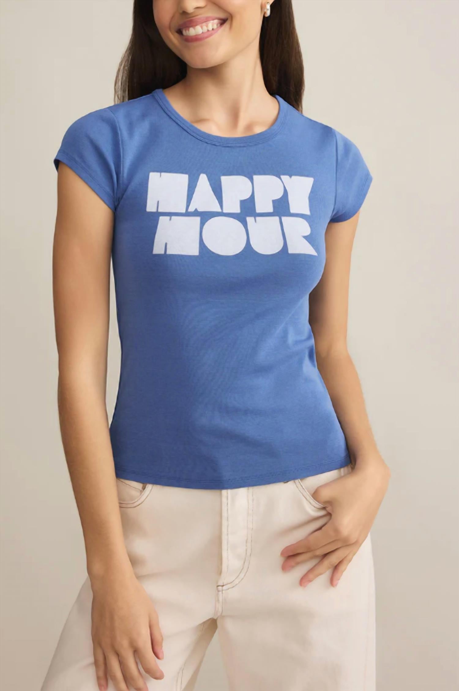 Z Supply Happy Hour Cheeky Tee in riviera - women's t-shirt