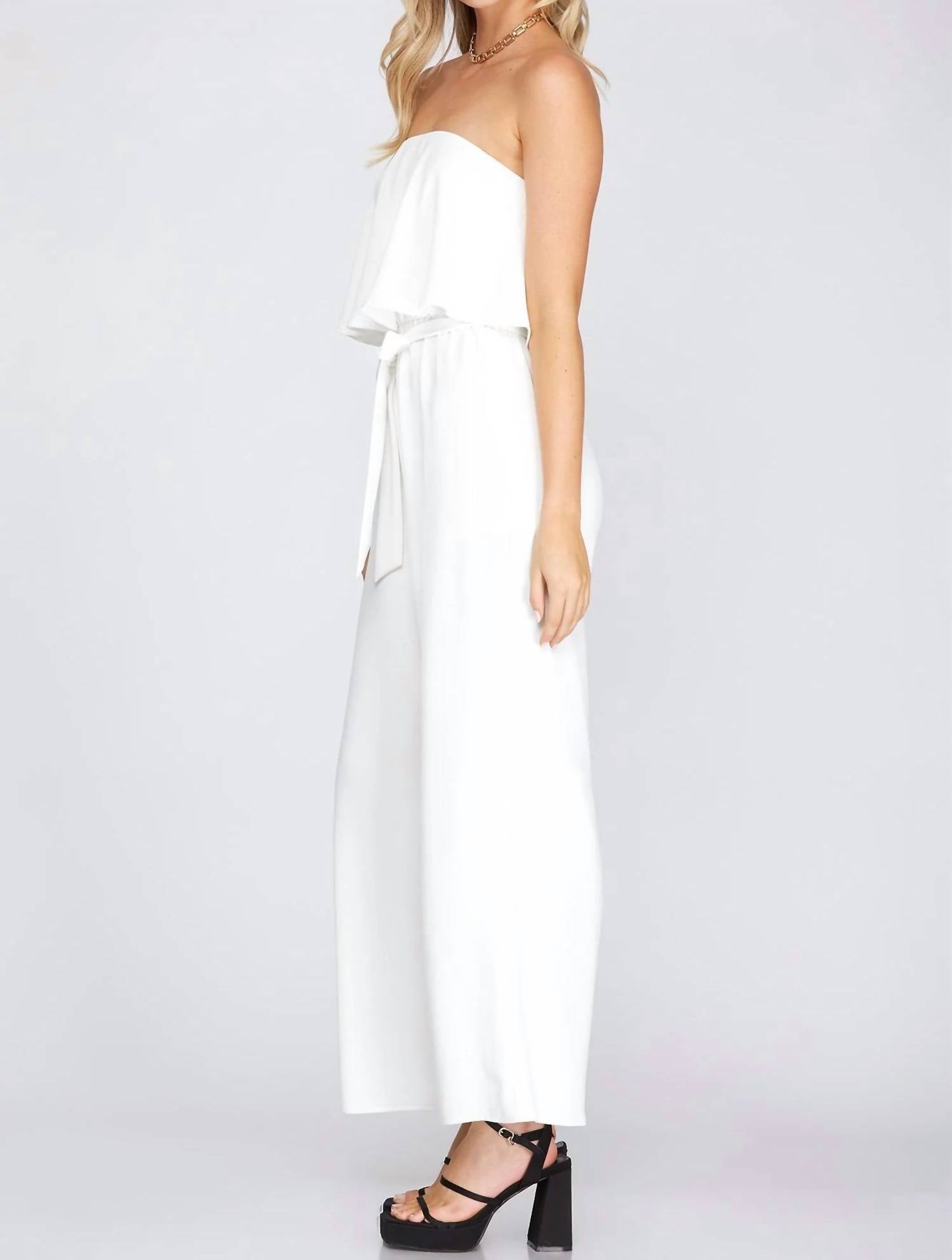 She + Sky - Strapless Ruffle Top Jumpsuit