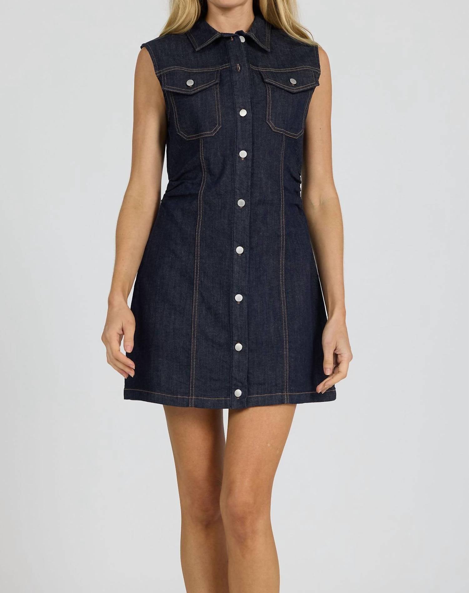 DEAR JOHN DENIM Saira Mini Dress in dark denim - women's dress