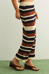 Nyland - Jacinta Color Blocked Ruffle Hem Knit Skirt