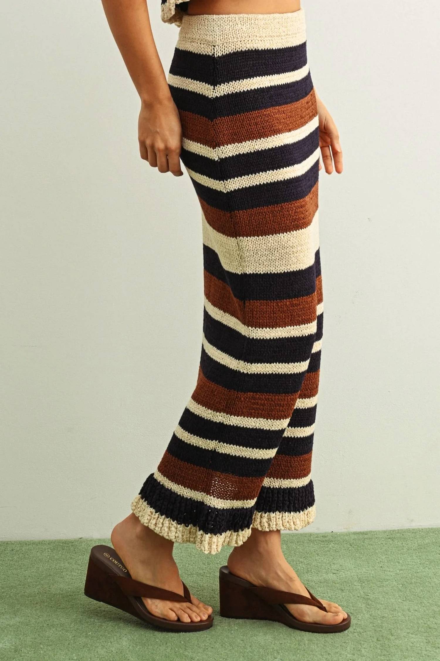 Nyland - Jacinta Color Blocked Ruffle Hem Knit Skirt