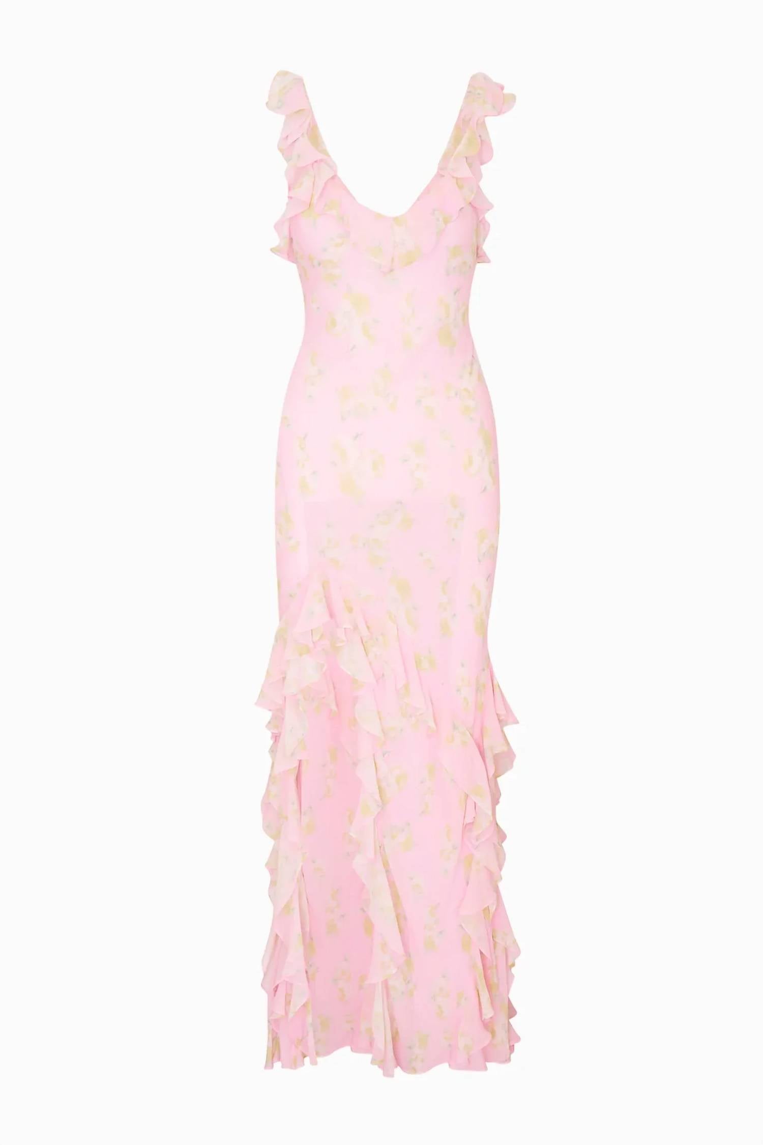 Loveshackfancy - Roseline Floral Chiffon Maxi Dress