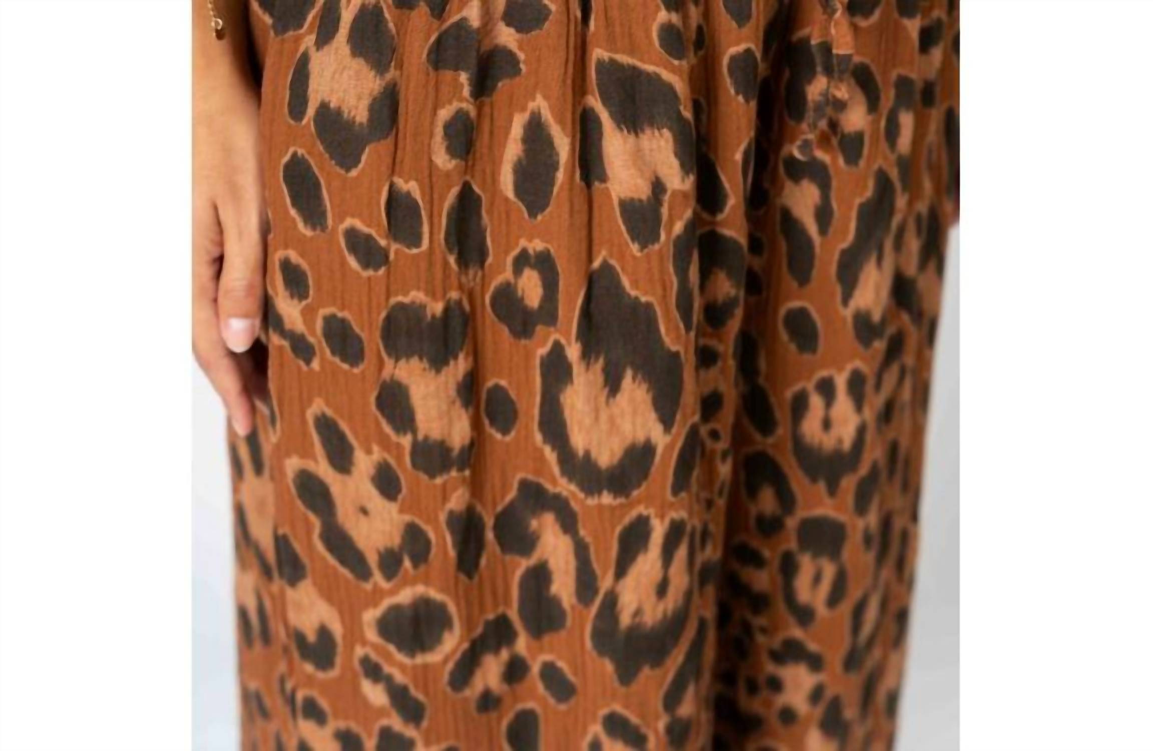 Look Mode Usa - Cheetah Print Wide Leg Pants