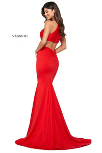 Sherri Hill Elegant Cutout Back Dress in red - women's dress - alternate view
