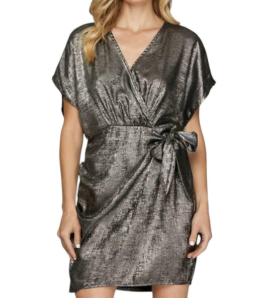 She + Sky - Dolman Metallic Dress