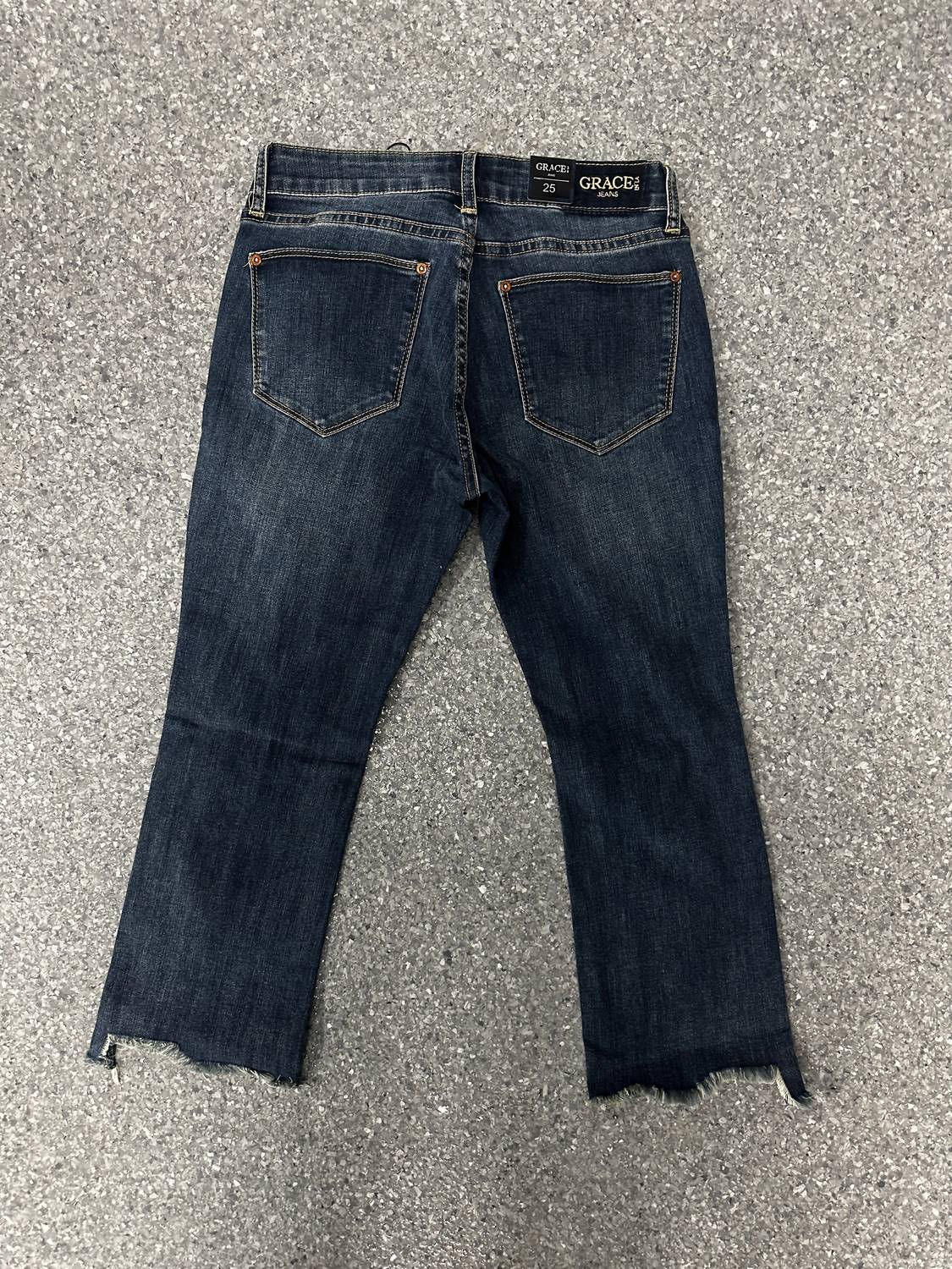 Grace In La - Women's Distressed Denim Capri Jean