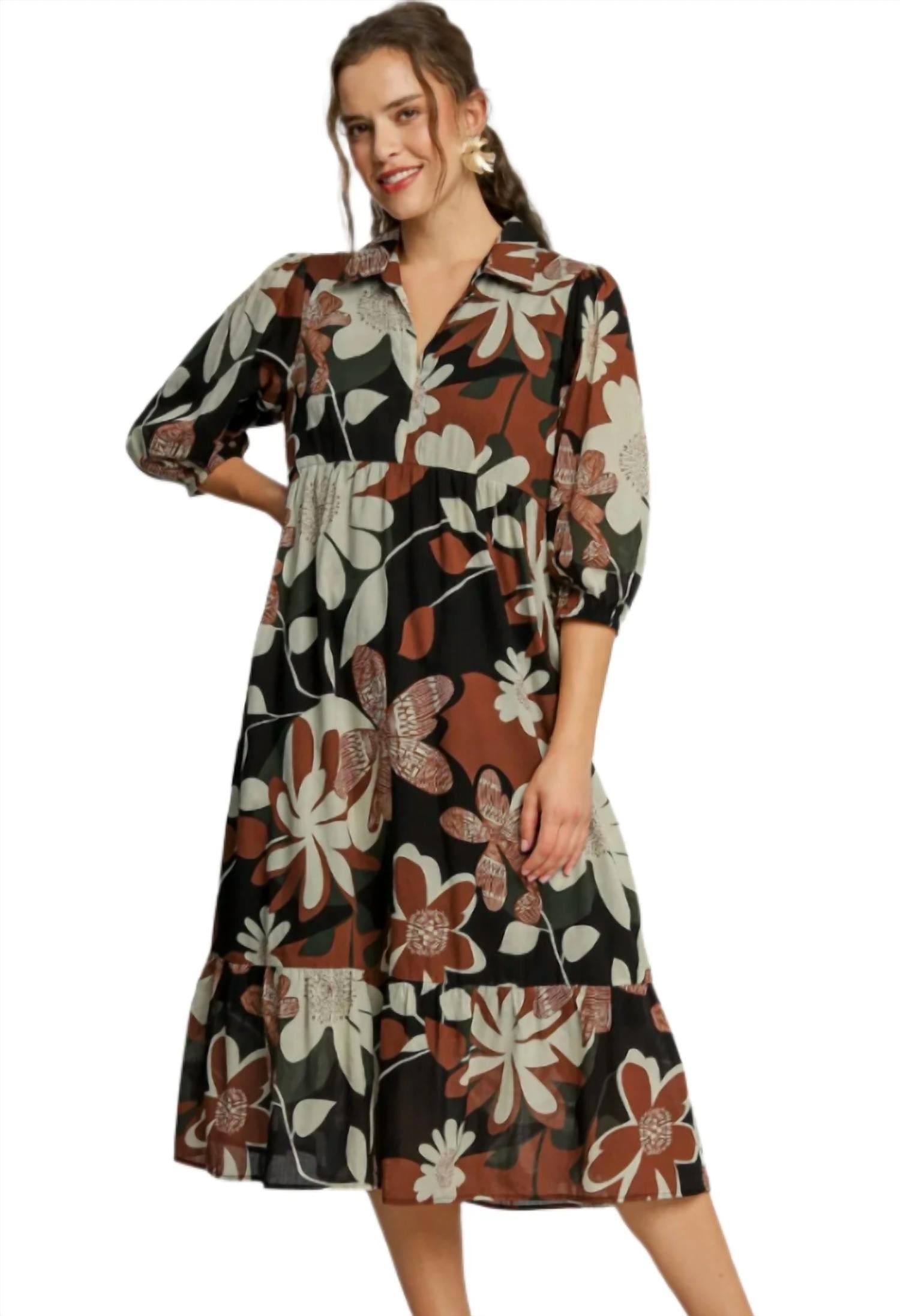 Umgee - Floral Abstract Dress