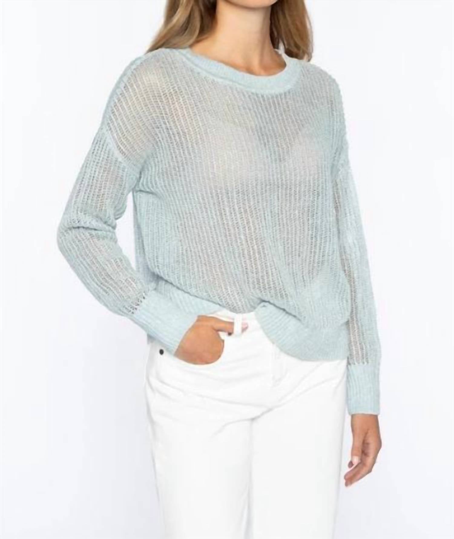 Kinross - Open Texture Lurex Crew Sweater