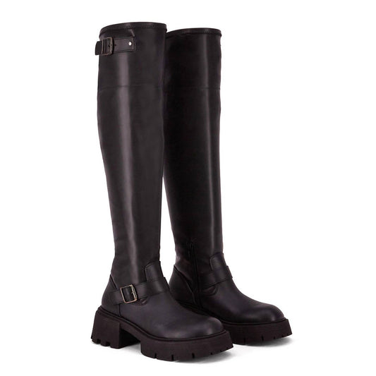 Andrea - Women's Knee High Combat Boots