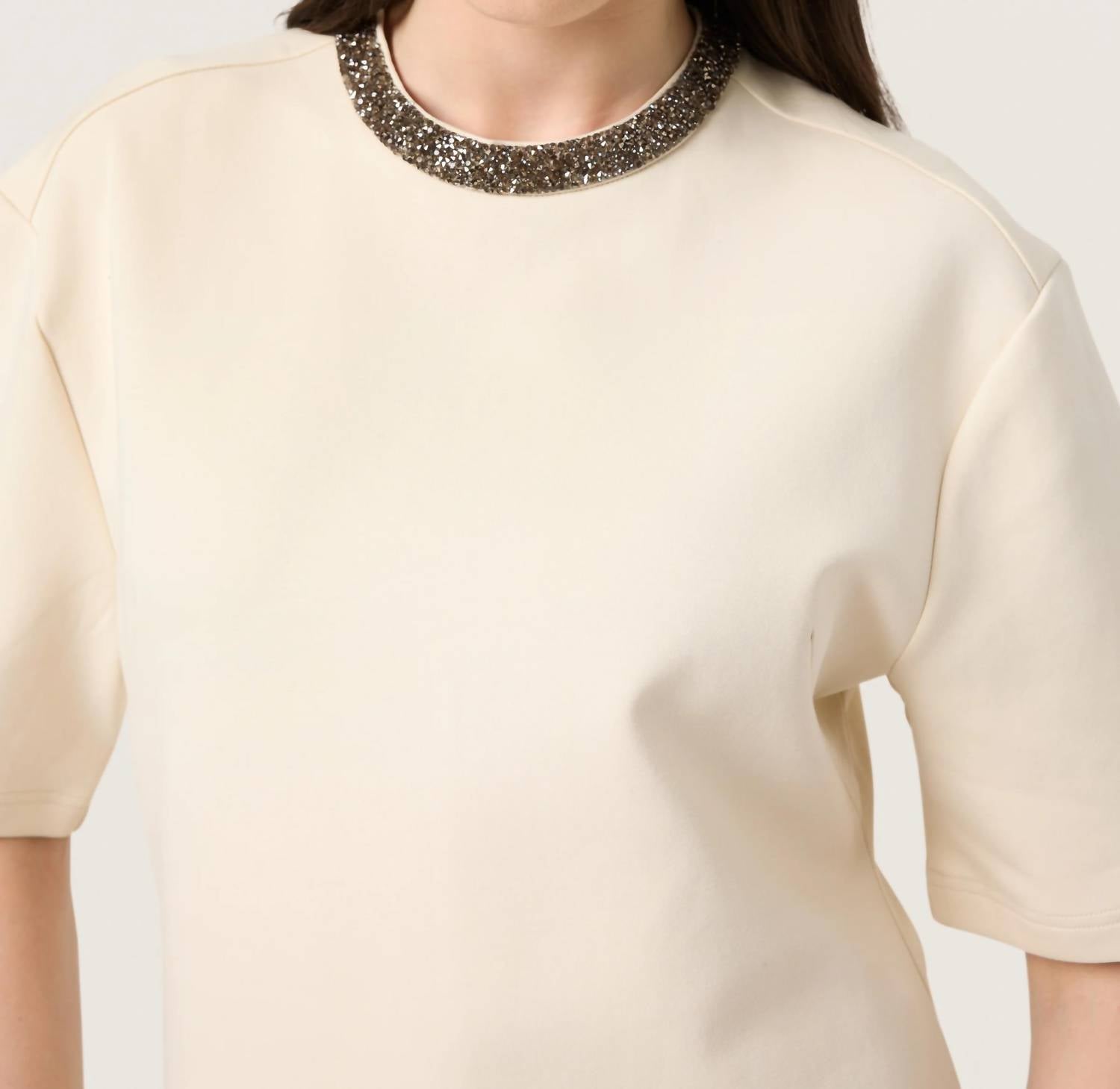 Soaked In Luxury - Magana Glitter Short Sleeves Blouse