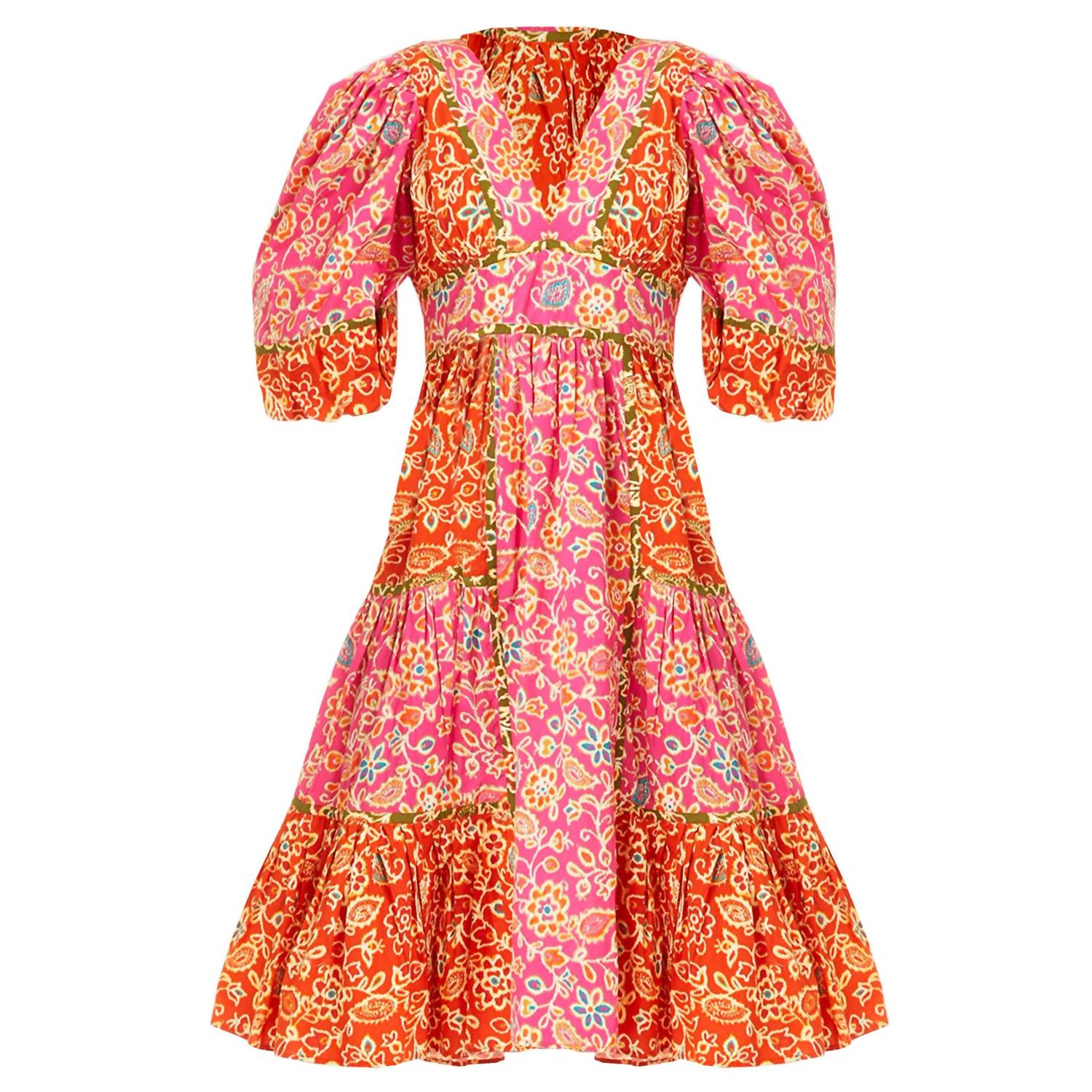 Elise Puff Sleeves Midi Dress