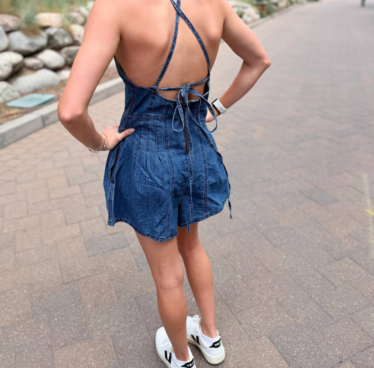 Miou Muse - Women's Denim Romper