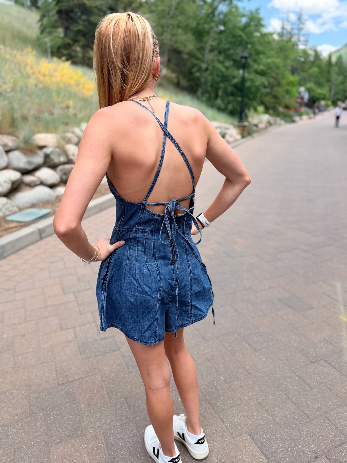 Miou Muse - Women's Denim Romper