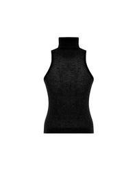 Theo The Label - Women's Nomia Sheer Knit Sleeveless Turtleneck Top