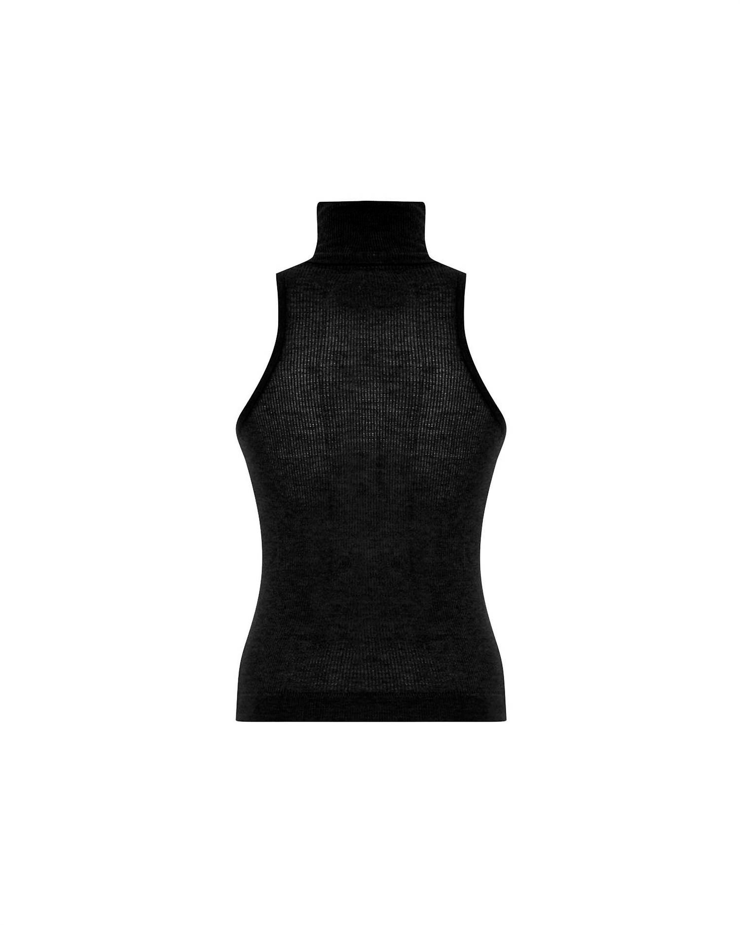 Theo The Label - Women's Nomia Sheer Knit Sleeveless Turtleneck Top