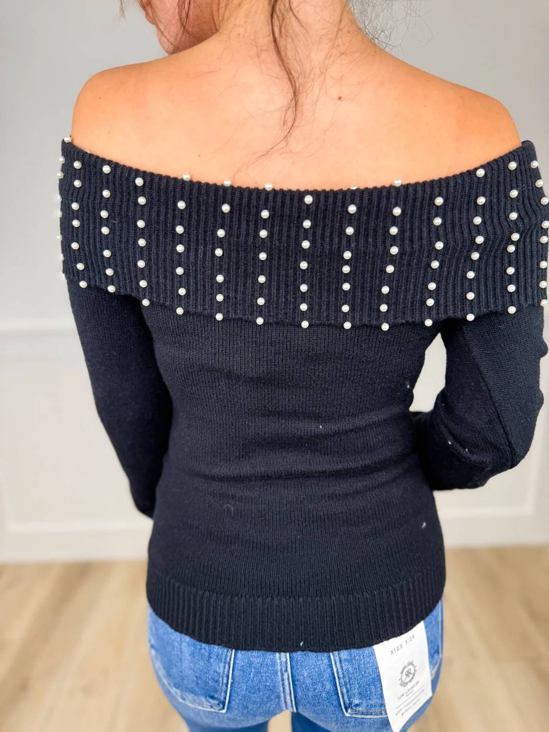 Able - Knit Off Shoulder Long Sleeve Sweater