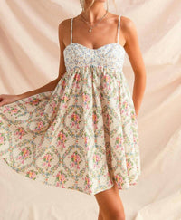 So Me - Mixed Floral Print Mini Dress