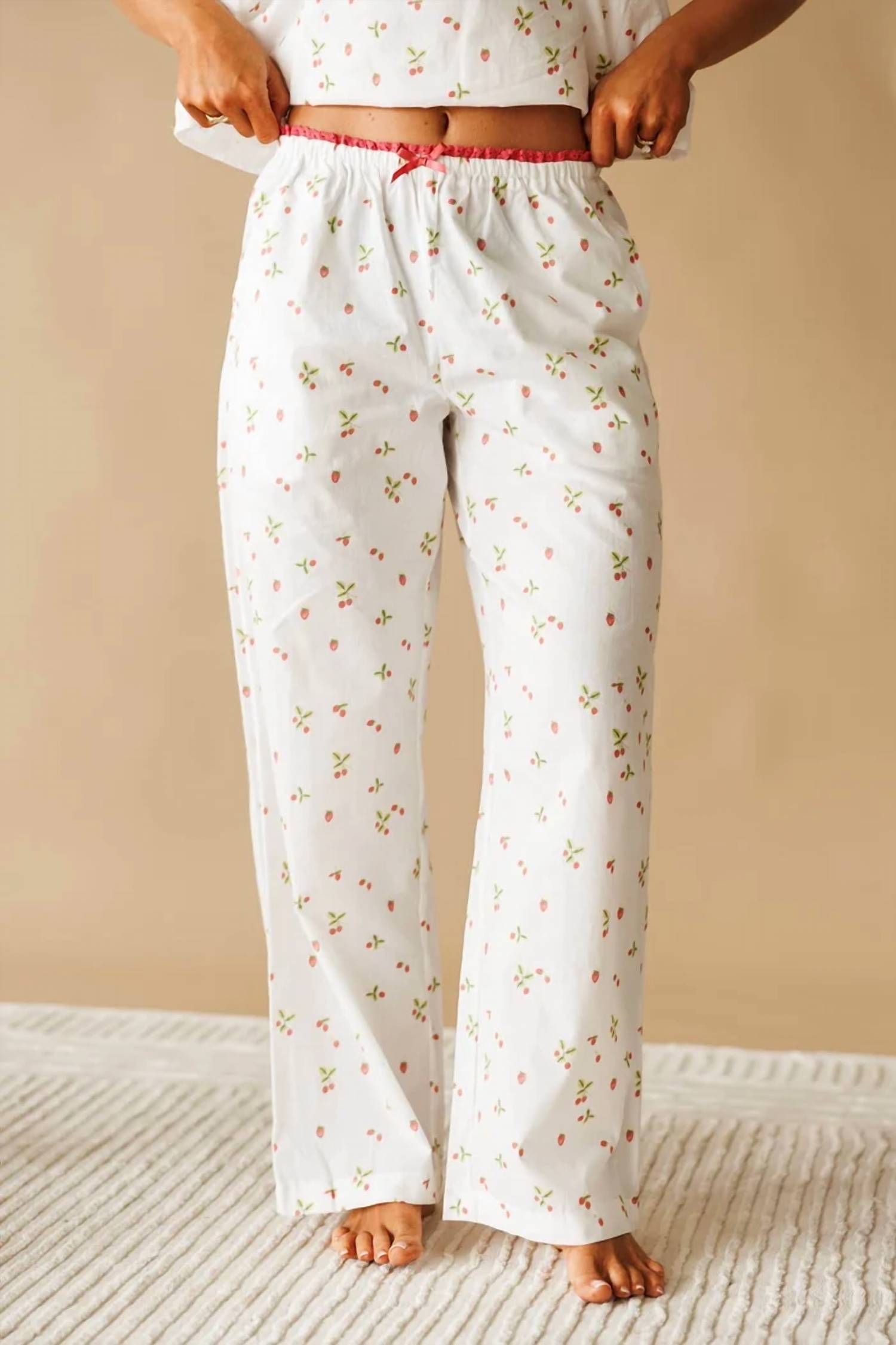 Le Lis - Strawberry Sweetie Lace Trim Pajama Pants