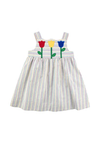 Florence Eiseman Kid's Tulips Stripe Seersucker Dress in multi - kids' dress