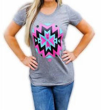 Ali Dee Wholesale Painted Aztec Tee in grey - women's t-shirt