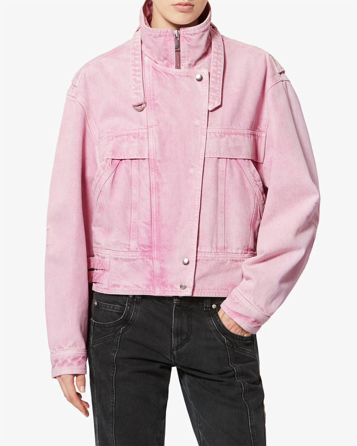 ISABEL MARANT Joseline Zip Up Jacket in pink - women's jacket