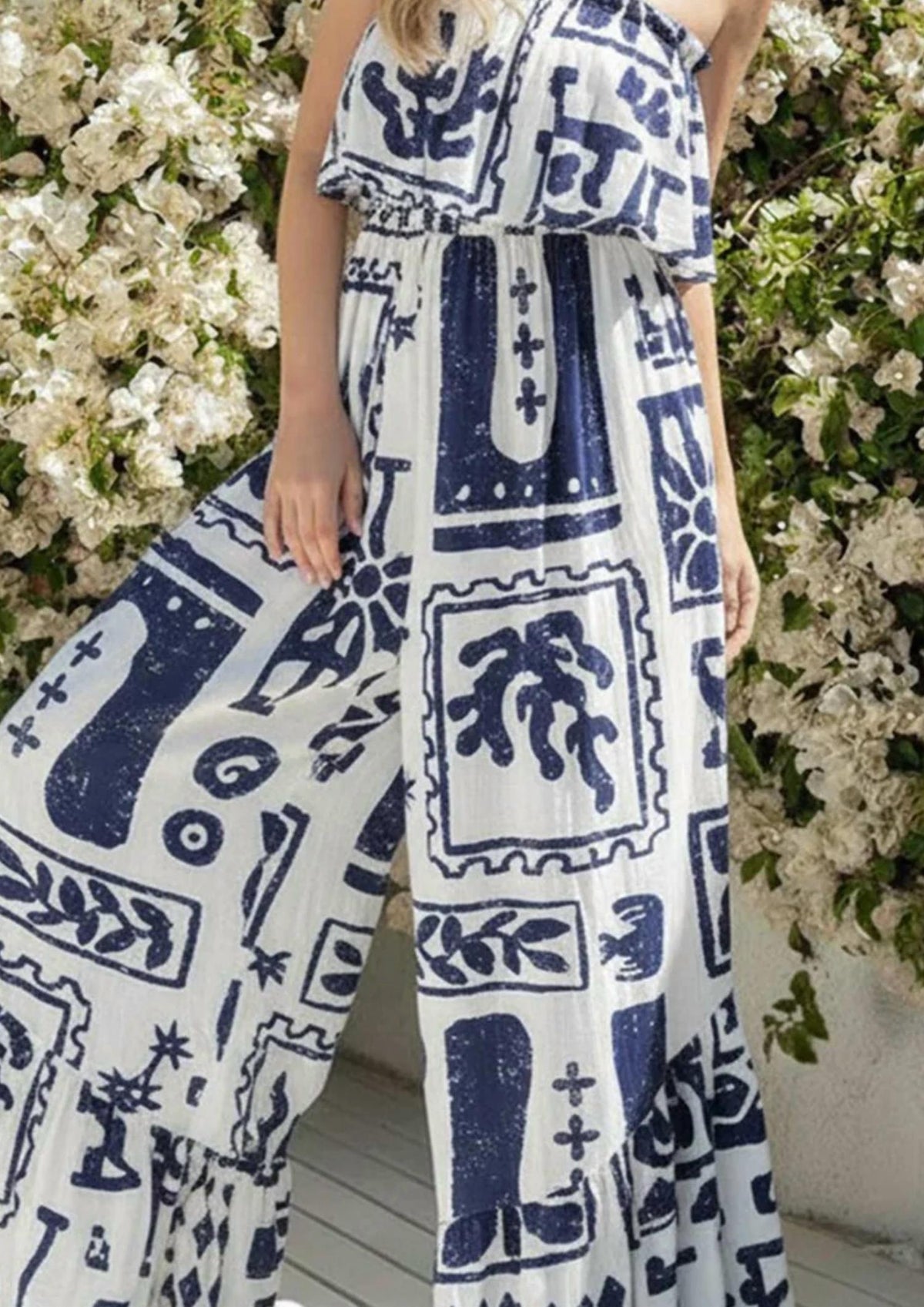 Illa Illa - Printed Strapless Jumpsuit