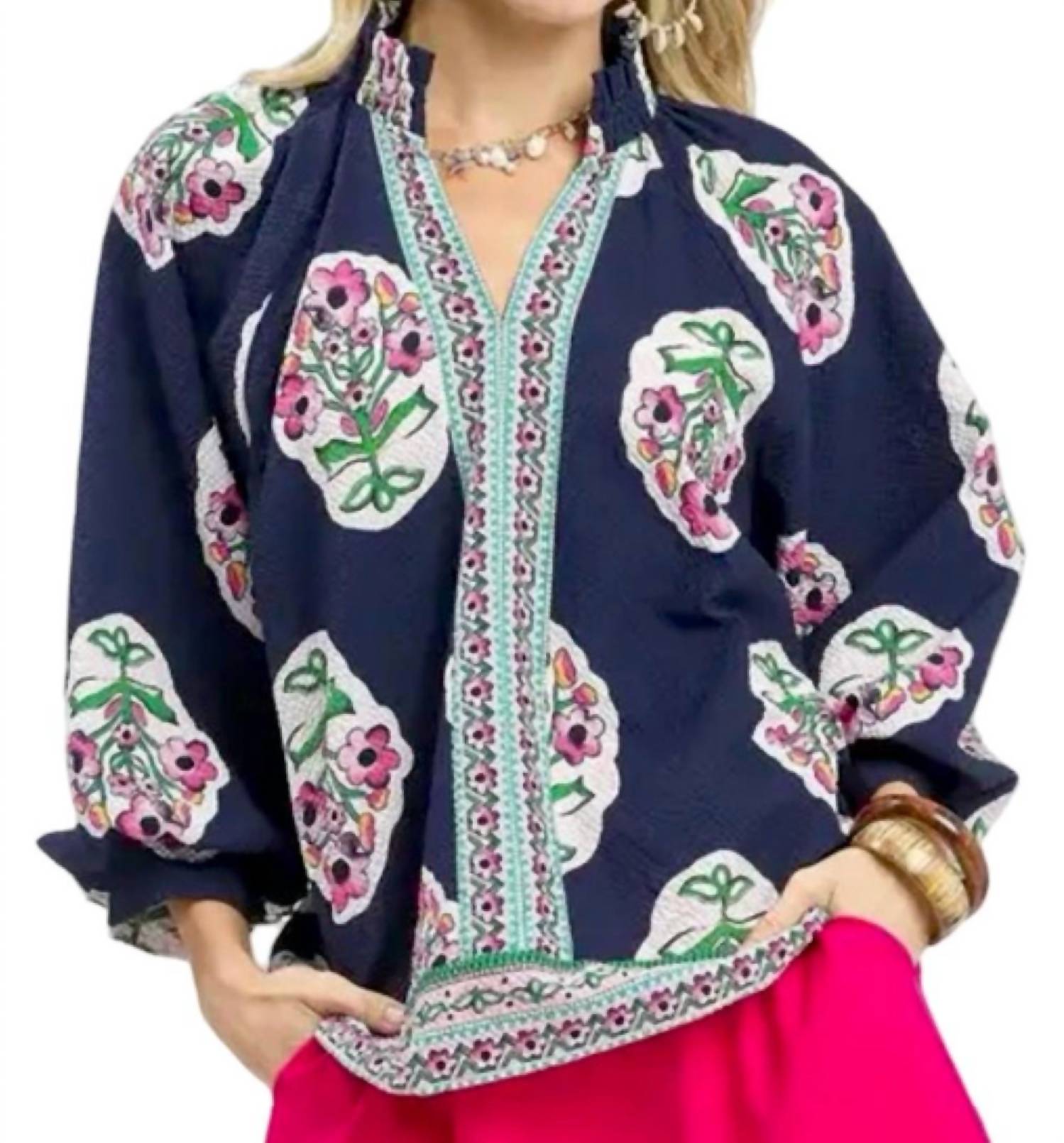 Style Usa - Floral Print Tunic Top