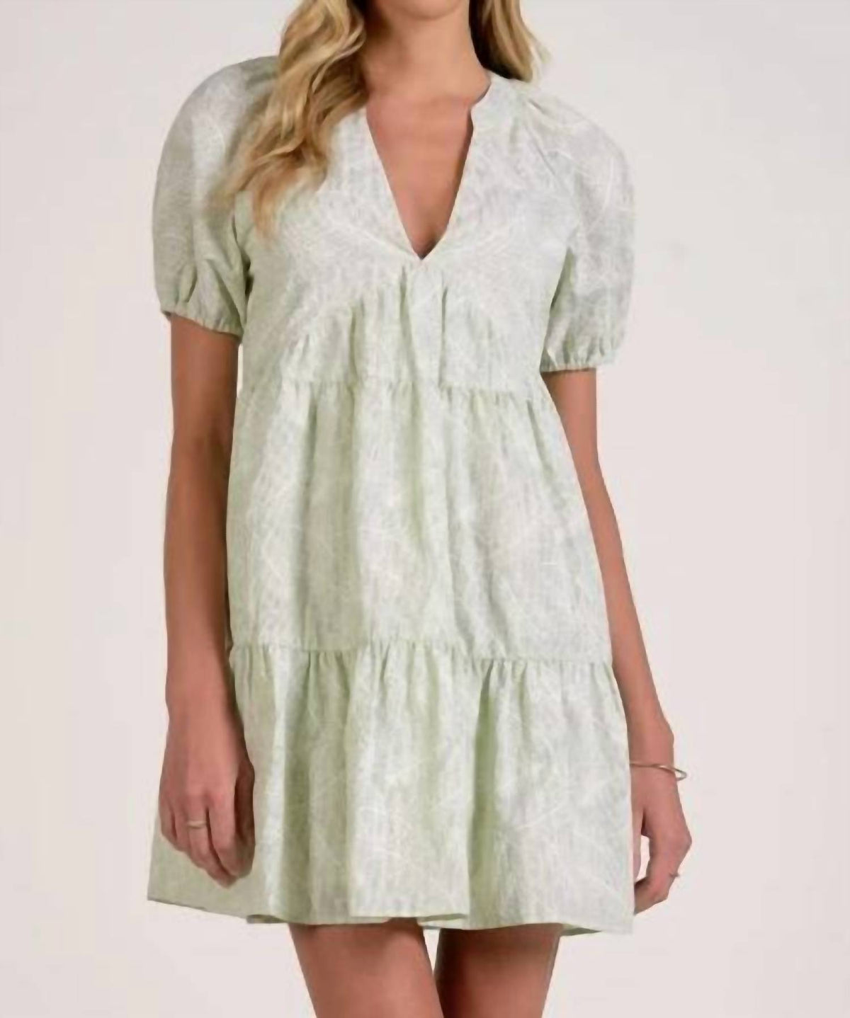 Elan - V-neck Tiered Dress