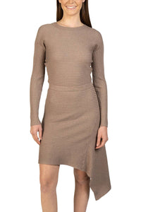 Love Token - Asymmetrical Knit Sweater Dress