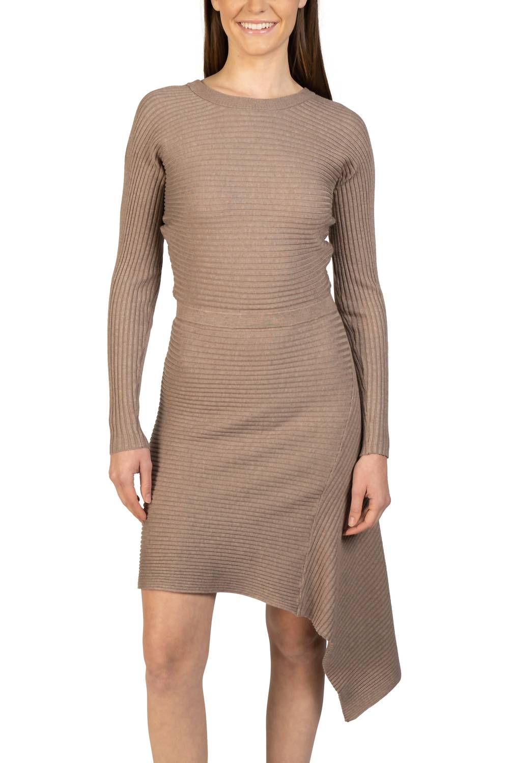 Love Token - Asymmetrical Knit Sweater Dress