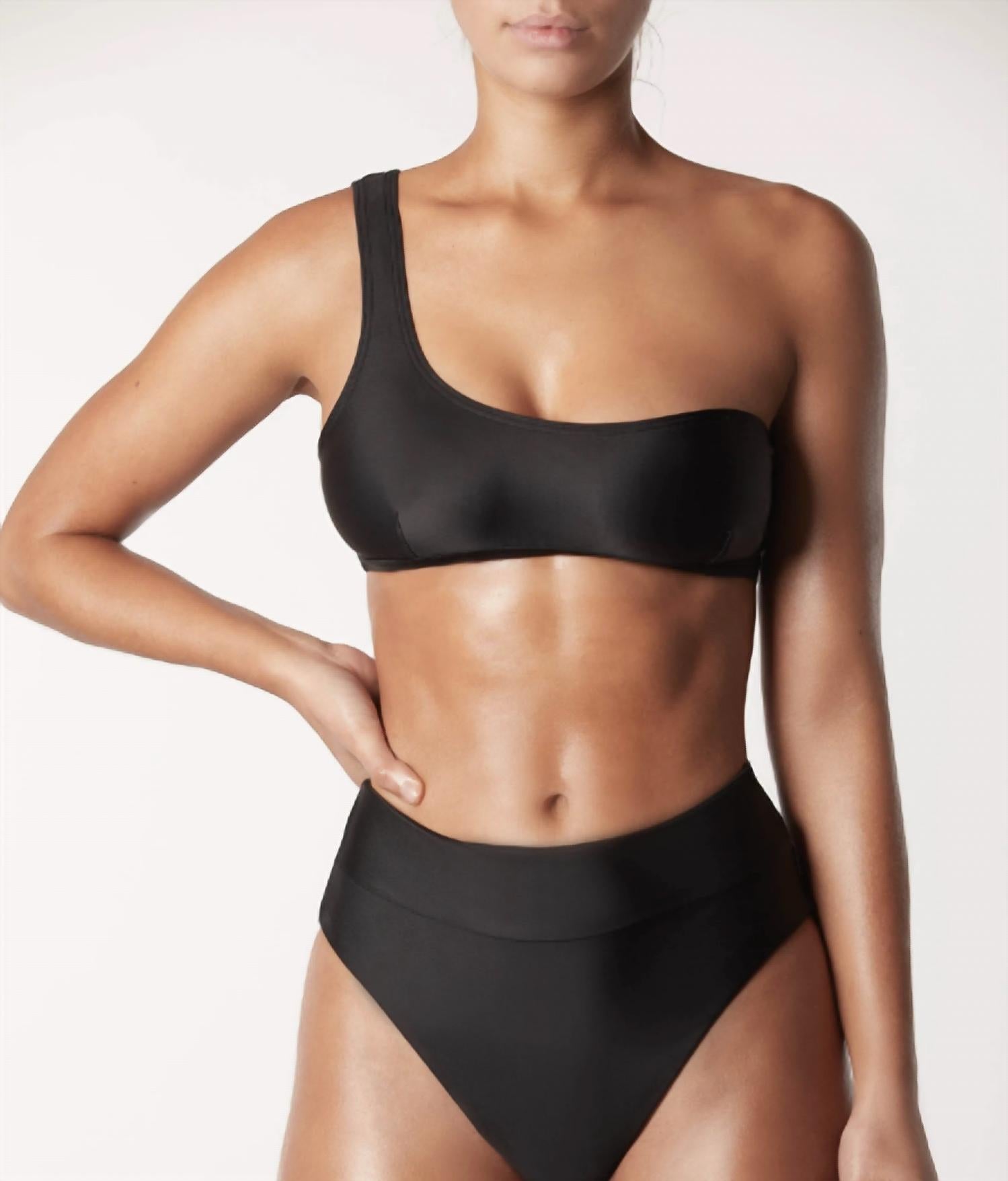 IT'S NOW COOL Women's The Asymmetric Top in black - women's swimwear